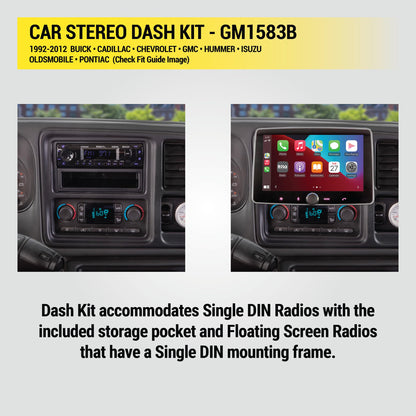 Scosche GM1583B 1992-Up General Motors Oversize Radio Multi Kit with 2 Cd Pocket, Black