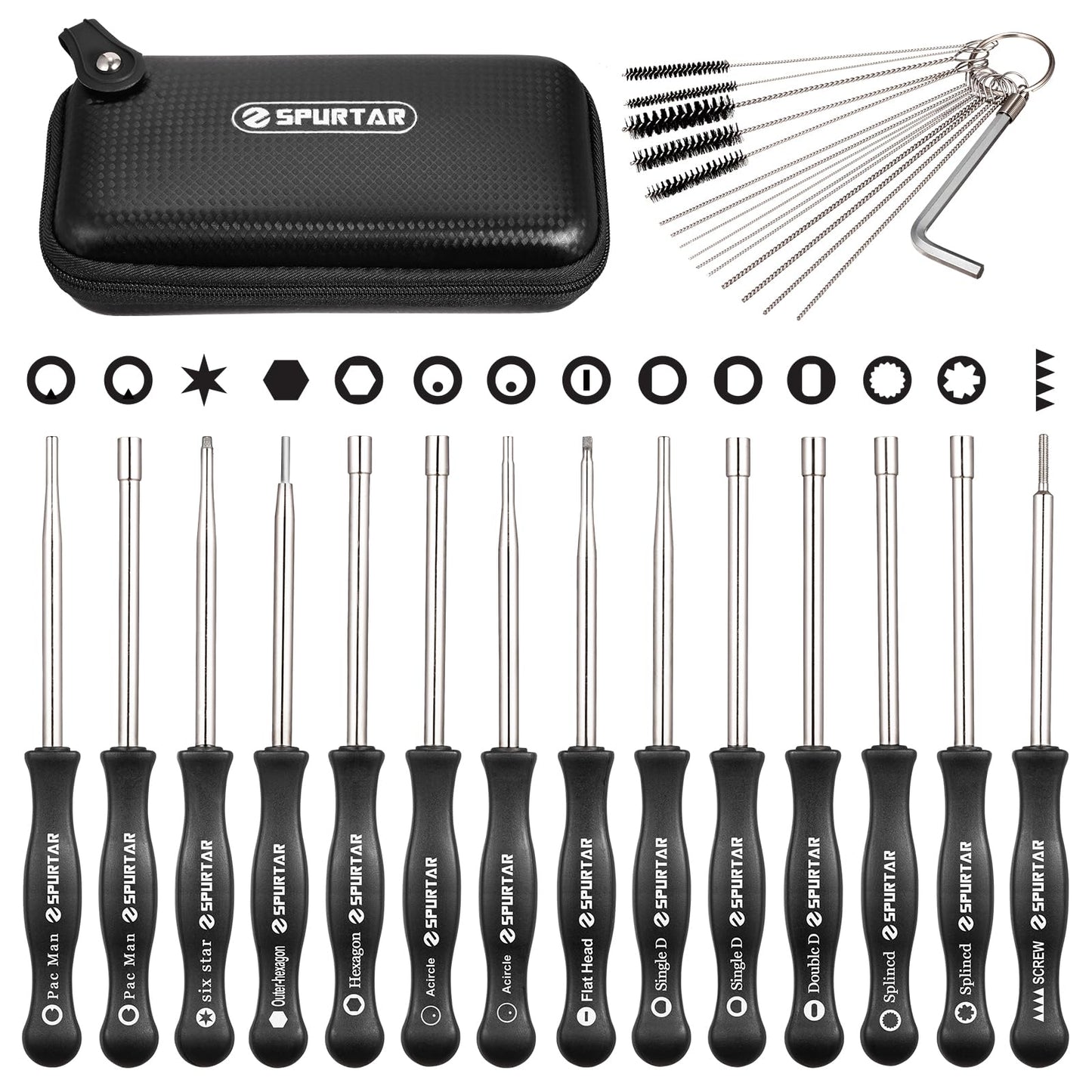 Spurtar 14 PCS Carburetor Adjustment Tool with Carburetor Cleaning Kit for Echo STIHL Poulan Husqvarna Carb Adjusting Tool - Small Engine Carb Adjustment Tools for Tuning and Carburetor Cleaning Tool