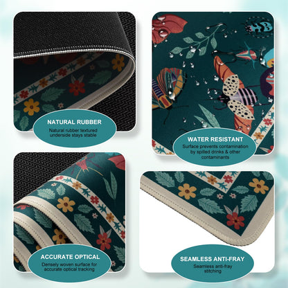iCasso Desk Mat, 4in1 Large Mouse Pad with Wrist Rest,Green Desk Matt for Desktop,Cute Desk Pad Mat, Anti-Slip XXL Ergonomic Mousepad with Wrist Support for Keyboard and Mouse