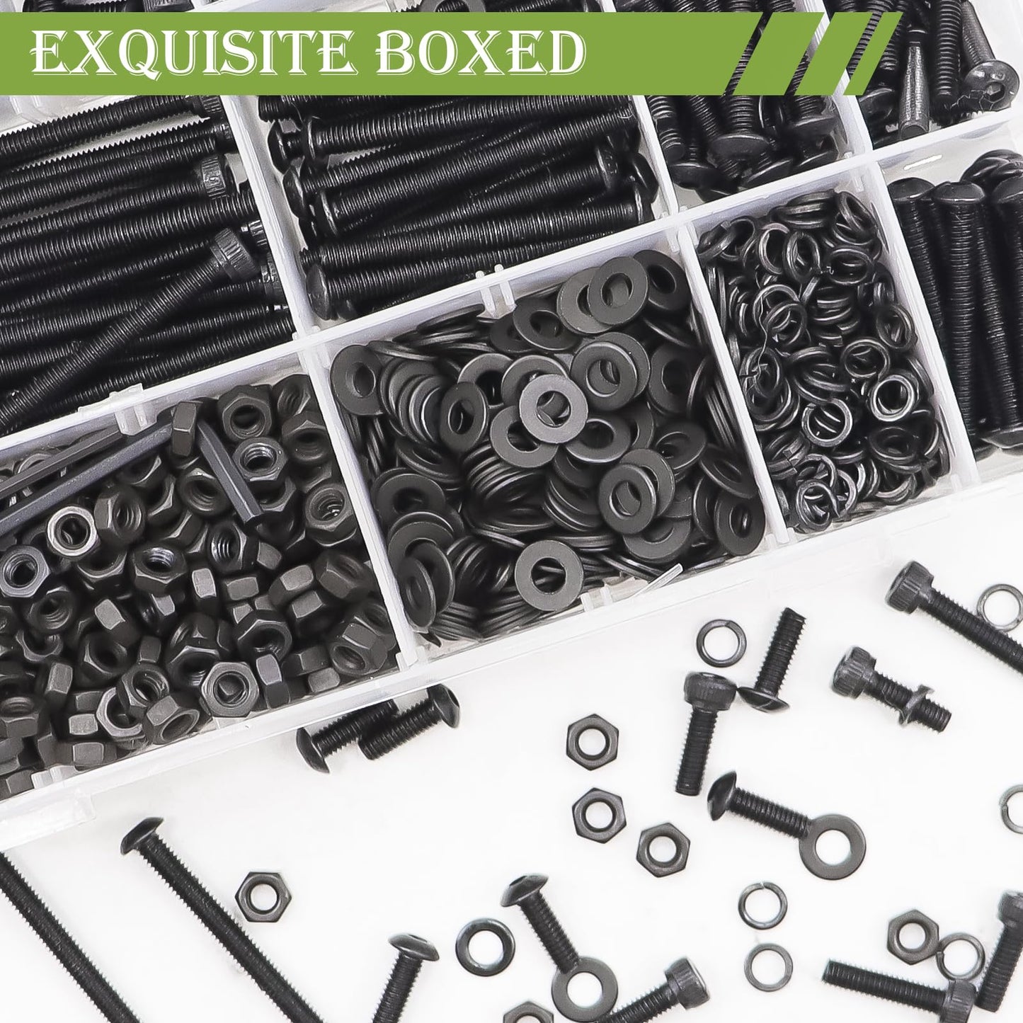 mxuteuk 2135PCS M3 Screws kit,M3x4mm-35mm Metric Screws Bolts Washers Nuts Kit,Hex Socket Button & Cap Head M3 Screws,12.9 & 10.9 Grade Alloy Steel M3 Bolts with 2 Hex Wrench