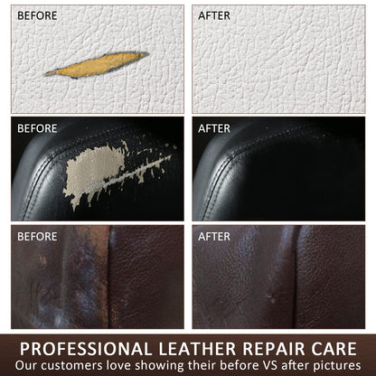 SEISSO Black Leather Repair Kit for Furniture, Leather Dye for Car Seat, Sofa, Boot Care, Shoes, Leather Filler, Leather Scratch Repair Kit with Mink Oil-Set of 11