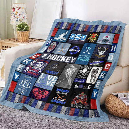 Hockey Blanket Hockey Gifts for Boys Kids Men Women Soft Cozy Fleece Throw Blanket for Couch Bed Sofa Xmas Decor Bedding 50'' x 60'' (Hockey Blanket 06)