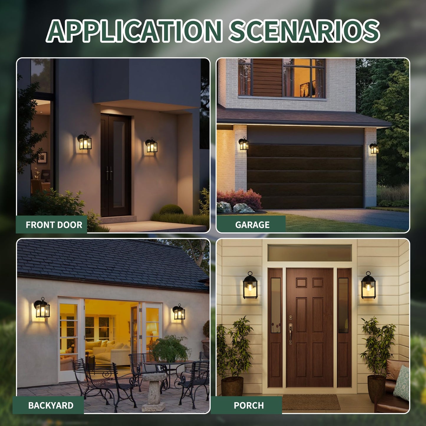 Outdoor Wall Light Fixtures Waterproof Porch Lights Anti-Rust Matte Black Exterior Light Fixture Outdoor Wall Lantern for Patio Front Door Garage House