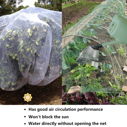 Garden Netting, 8FTx33FT Ultra Fine Mesh Protection Bird Net, Row Covers Greenhouse Plant Insect Barrier for Protect Vegetable Fruit Tree Flowers
