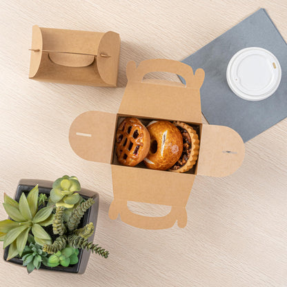 Restaurantware Kraft Gable Boxes 25 Count 6 x 3.5 x 3.5 Inches Paper Gift Boxes Greaseproof With Handles Recyclable Favor Boxes For Birthdays Weddings Baby Showers Brown