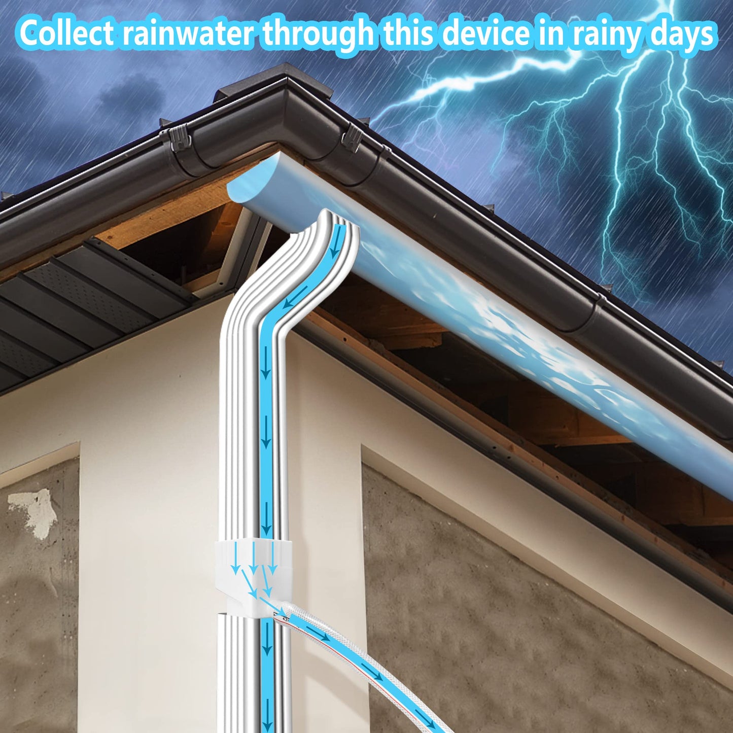 codree Gutter Downspout Diverter - Rainwater Collection Connector System,Raindrop Rainwater Colander Kit for Hose for Diverting Water Fits 2’’ x 3’’ Standard Downspout
