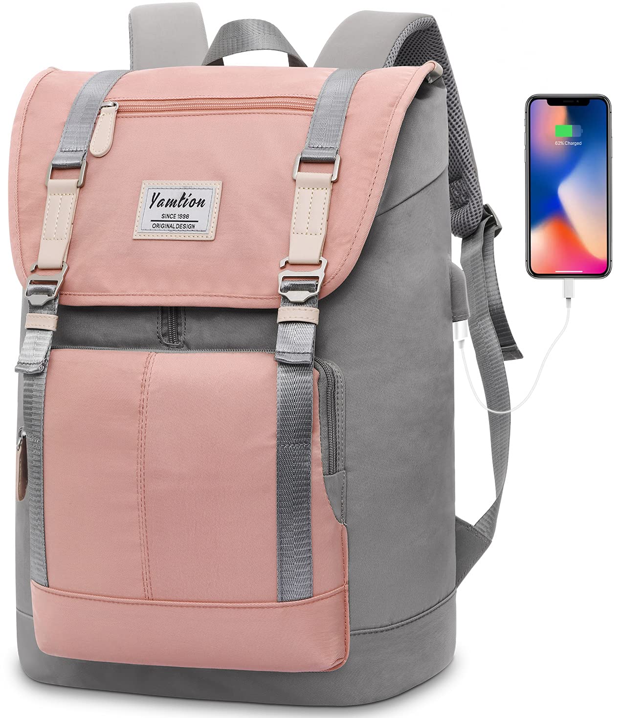 Laptop Backpack 17" Women School Backpack for Teen Girls,College Student Bags with USB Port for Work Gym and Travel,for Nurse and Teacher