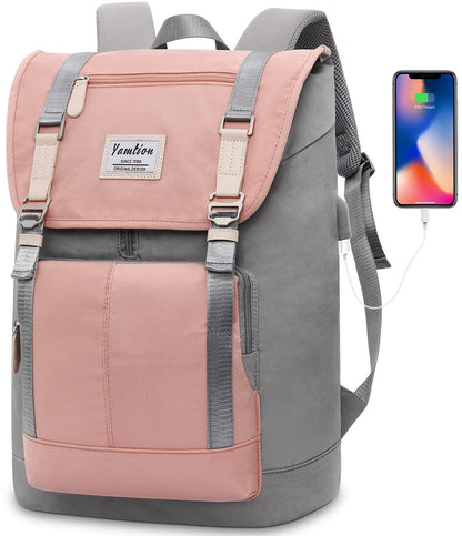 Laptop Backpack 17" Women School Backpack for Teen Girls,College Student Bags with USB Port for Work Gym and Travel,for Nurse and Teacher