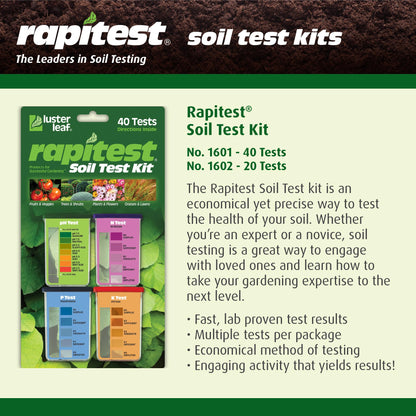 Luster Leaf 1601 Rapitest Soil Test Kit, 40 Tests