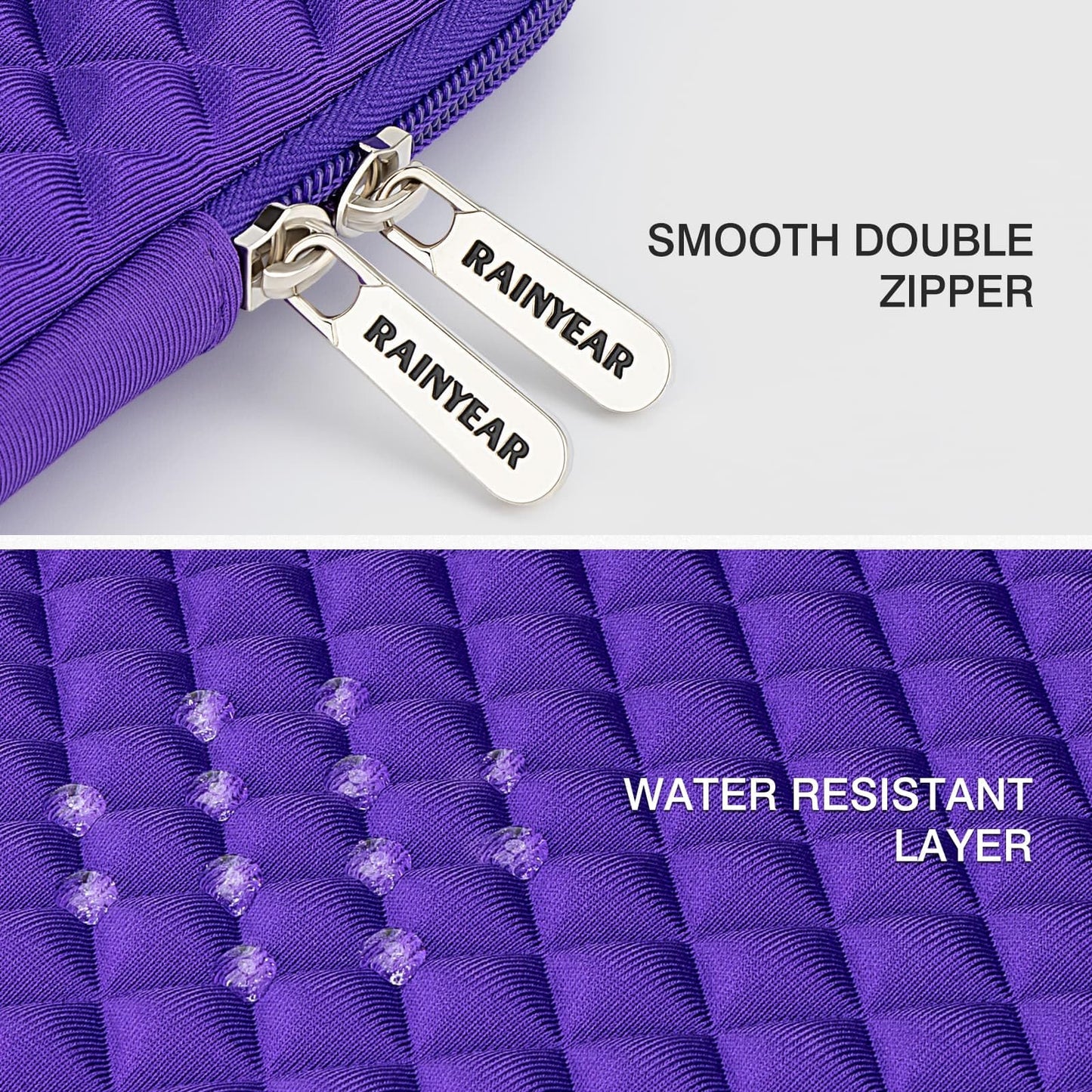 RAINYEAR 13 Inch Laptop Sleeve Diamond Foam Case Bag Compatible MacBook 14", 13.3" MacBook Air/Pro A3449 A3113 A3240 A2681 A2337 A2338 & for 13.3" PC Notebook Chromebook (Purple)