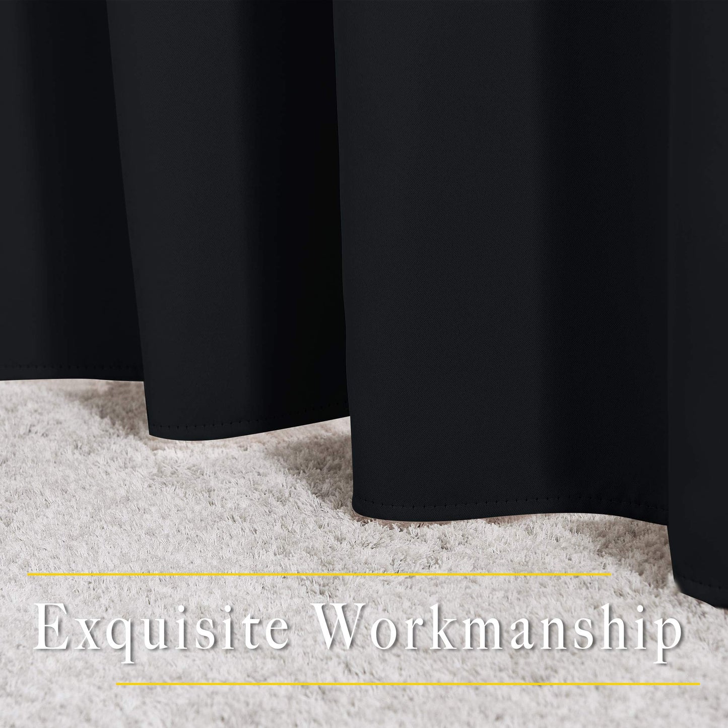 NICETOWN Blackout Curtains 2 Panels - Black Out Curtains 84 Inch Long,Insulated Curtains Room Darkening Grommet Curtains for Bedroom Living Room Windows (52 by 84 Inches,Black,Set of 2)