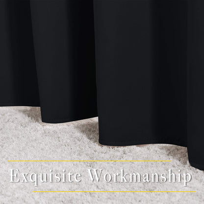 NICETOWN Blackout Curtains 2 Panels - Black Out Curtains 84 Inch Long,Insulated Curtains Room Darkening Grommet Curtains for Bedroom Living Room Windows (52 by 84 Inches,Black,Set of 2)