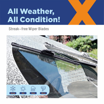 ICEXSNOW 26"+17"/12J Silicone Wiper Blades Replacement for Nissan Rogue 2023-2014 Pathfinder 2021-2013 Automative Replacement Water Repellent Windshield Wiper Blades(Set of 3) Hook