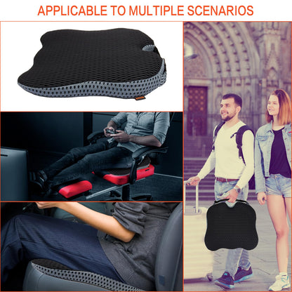 Car Seat Cushion, Memory Foam Seat Cushion, Car Seat Pad, Memory Foam Driver Seat Cushion to Improve Driving View, Seat Cushion Pillow for Car and Office Chair, Black