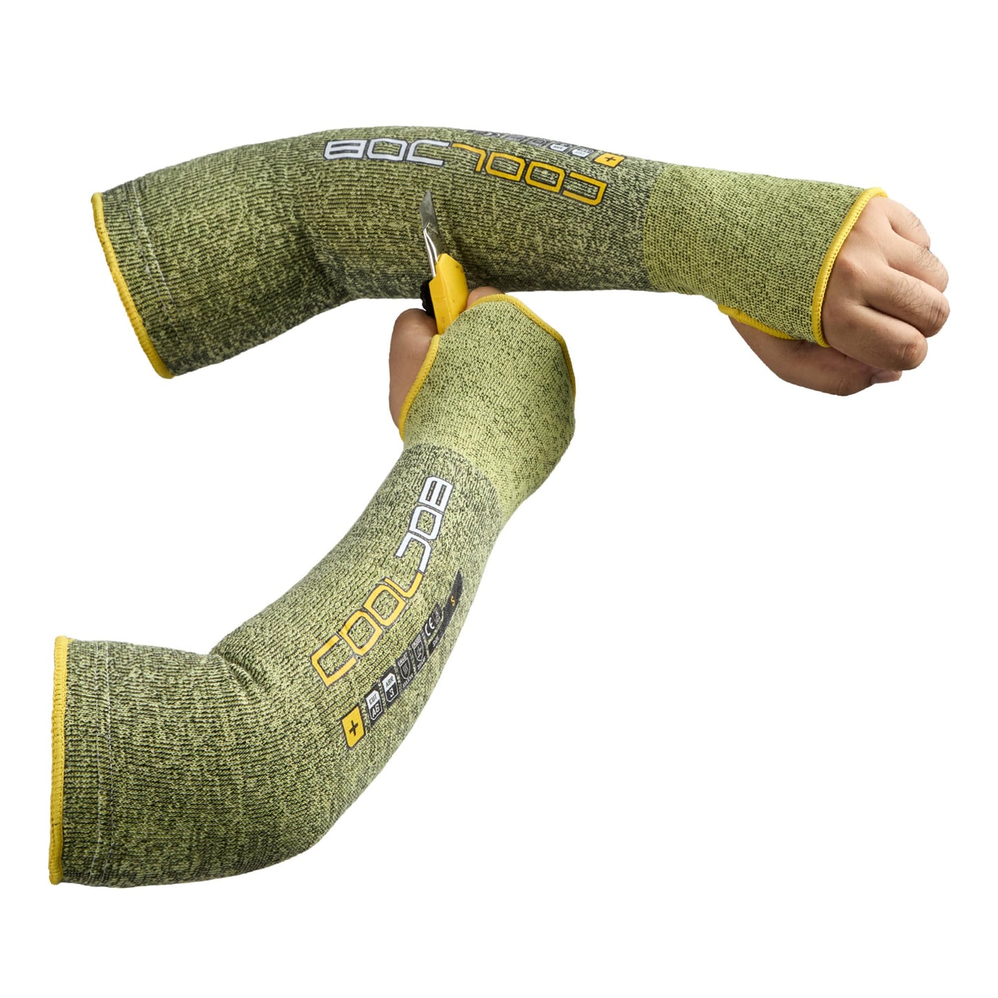 COOLJOB A6 Cut Resistant Sleeves for Gardening Pruning Fishing, 18” Arm Protection for Gardener Farmer, UPF 50+ Sun Protector Large Size