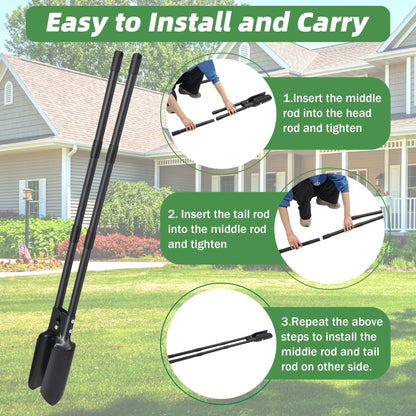 Post Hole Digger,54 Inch Heavy Duty Metal Hole Digger Tool for Digging,Grey Manual Tool for Transplant, Camping,Gardening.