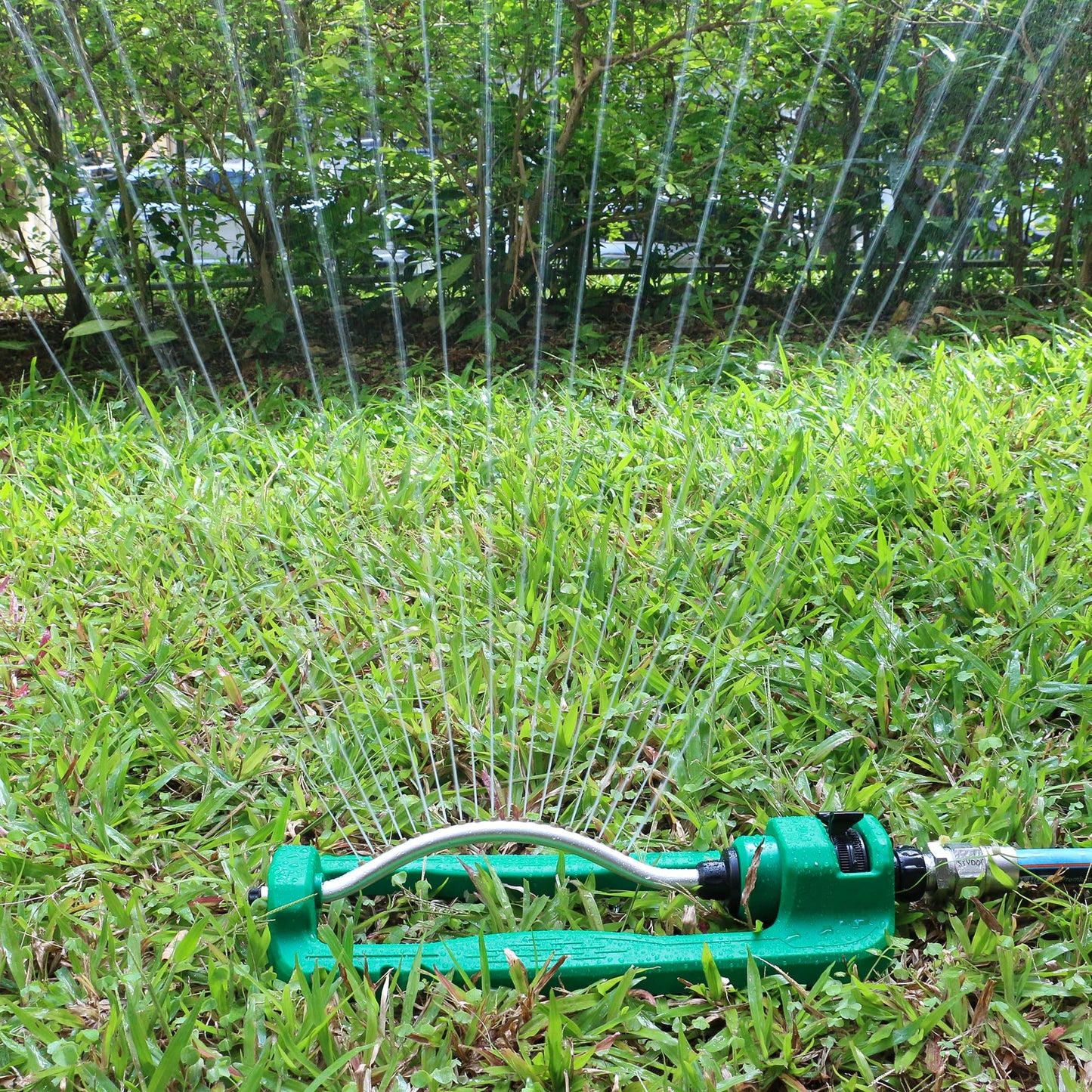 STYDDI Turbo Oscillating Sprinkler, Adjustable Rectangular Lawn Sprinklers for Yard with Stable Base, 19 Precision Nozzles Garden Sprinkler for Small to Medium Areas, Covers up to 3,800 sq. ft.