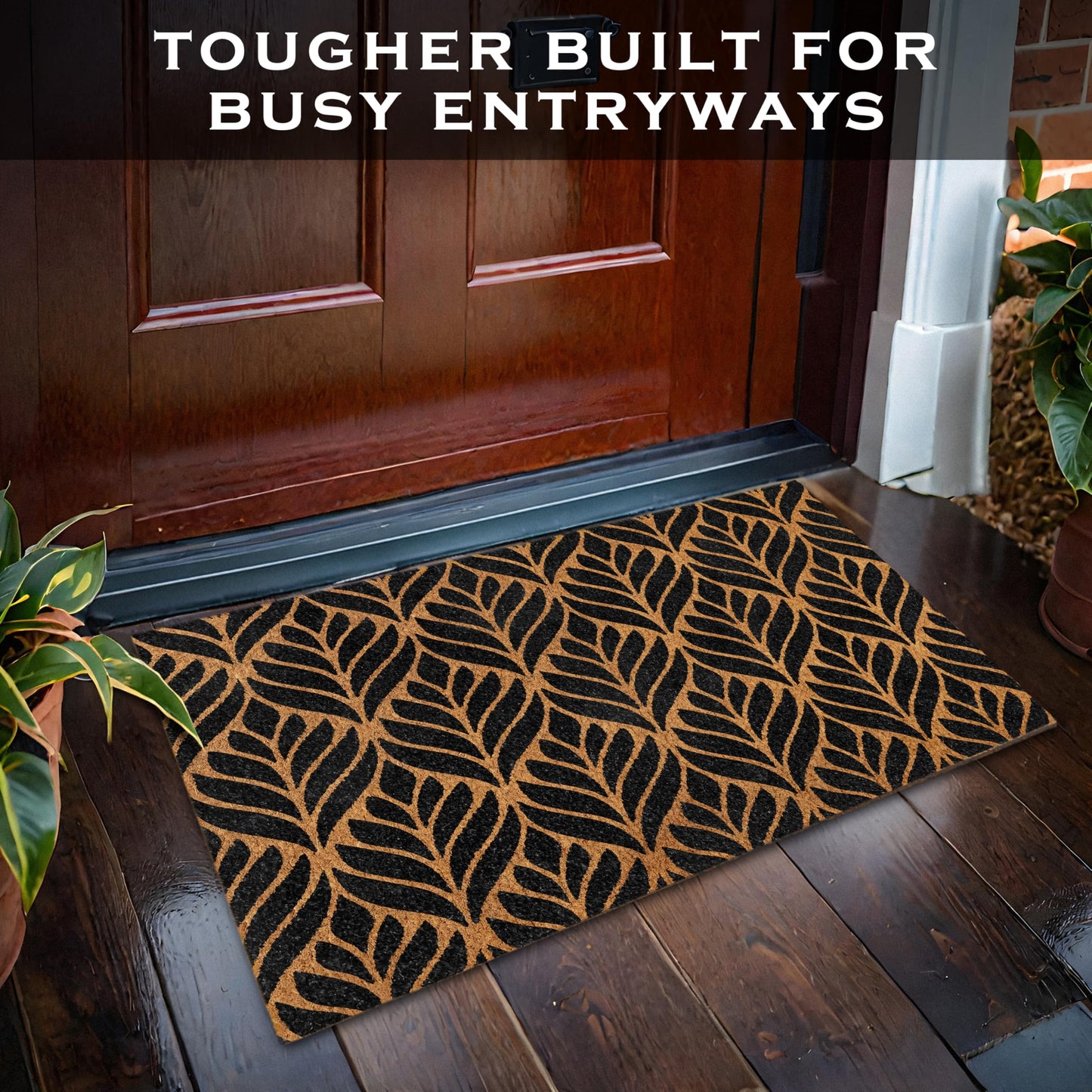 Door Mat Modern Outdoor 30x17 Inch, Modern Front Door Mat for Covered Outside Entrance, Art Deco Welcome Mat, Geometric Doormat w/Non-Slip Backing