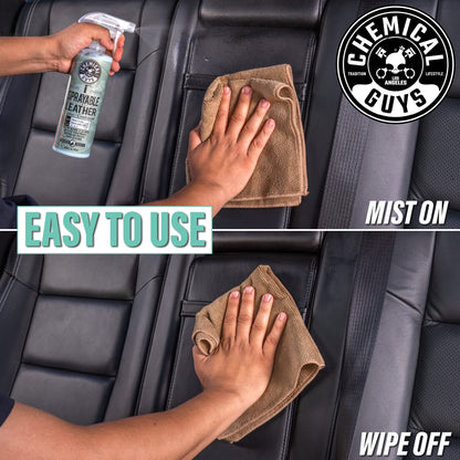 Chemical Guys Sprayable Leather Cleaner and Conditioner in One for Car Interiors, Apparel, and More (Works on Natural, Synthetic, Pleather, and More) Leather Scent, 473 ml