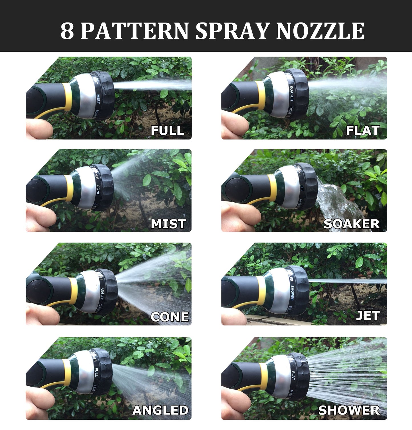 TheFitLife Flexible and Expandable Garden Hose 25FT - Multiple Layer Core 3/4" Metal Fittings 8 Pattern Nozzle, Kink Proof, Lightweight, Collapsible Water Hose
