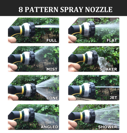 TheFitLife Flexible and Expandable Garden Hose 25FT - Multiple Layer Core 3/4" Metal Fittings 8 Pattern Nozzle, Kink Proof, Lightweight, Collapsible Water Hose