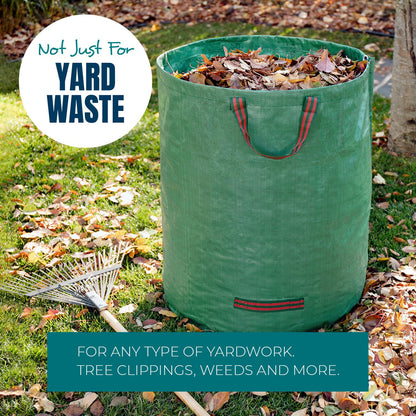 MEKKAPRO Big Gulp Lawn Bags, 3-Pack 72 gallons Leaf Bags with Reinforced Handles, Reusable Yard Waste Bags, Garden Waste Bag, Garden Bags for Debris, Lawn and Leaf Bags, Yard Bags, Leaf Collector