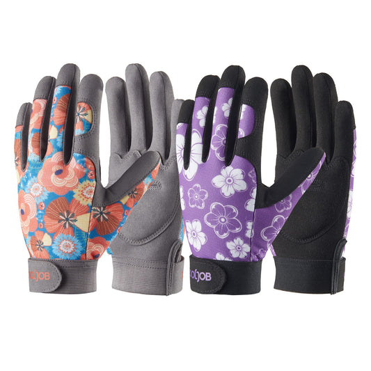 COOLJOB Thorn Proof Gardening Gloves for Women, 2 Pairs Rose Pruning Work Gloves for Ladies, Non-slip for Heavy Duty, Medium Size