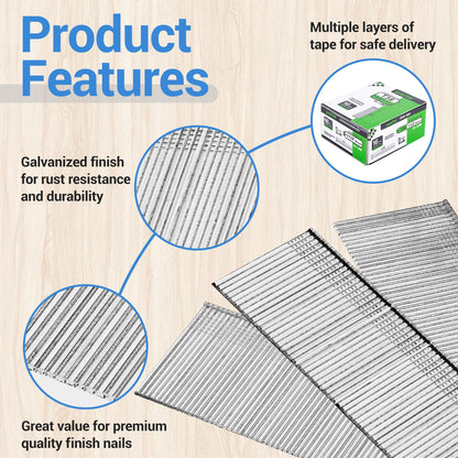 meite 16GT112L 16 Gauge 1-1/2-Inch Leg Galvanized Finish Nails or Brad Nails 2500 Pieces/Box (1 Box)