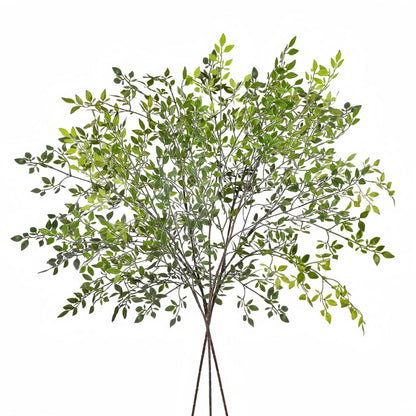 Avoik Artificial Plants 3PCS Faux Greenery Stems, 43.3 Inch Tall Spring Leaves Branches Artificial Ficus Twig Green Faux Plastic Plant Stems for Vase Outdoor Indoor Summer Garden Home Decor