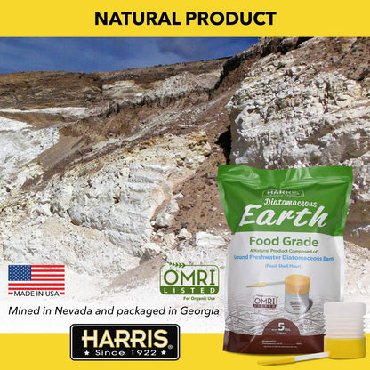 HARRIS Diatomaceous Earth Food Grade, 5lb with Powder Duster Included in The Bag…