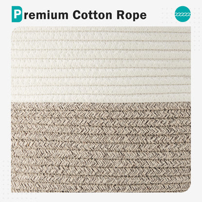 Cotton Rope Laundry Hamper by YOUDENOVA, 58L - Woven Collapsible Laundry Basket - Clothes Storage Basket for Blankets, Laundry Room Organizing, Bedroom Storage, Clothes Hamper – Brown