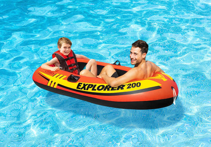 Intex 58330EP Explorer 200 Inflatable 2 Person Capacity Pool & Lake Fishing Raft Boat