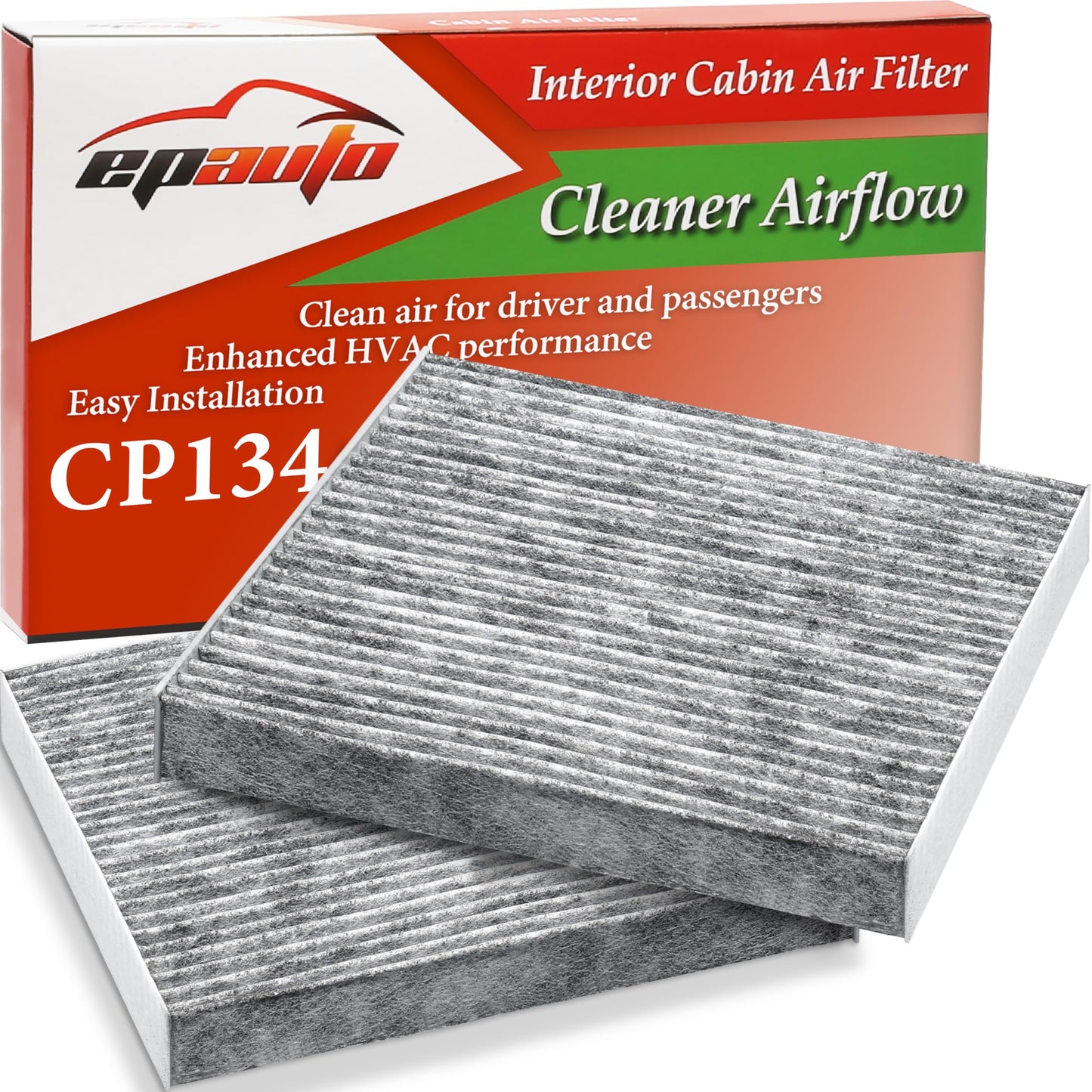 EPAuto CP134 (CF10134) Premium Cabin Air Filter includes Activated Carbon - 2 Pack