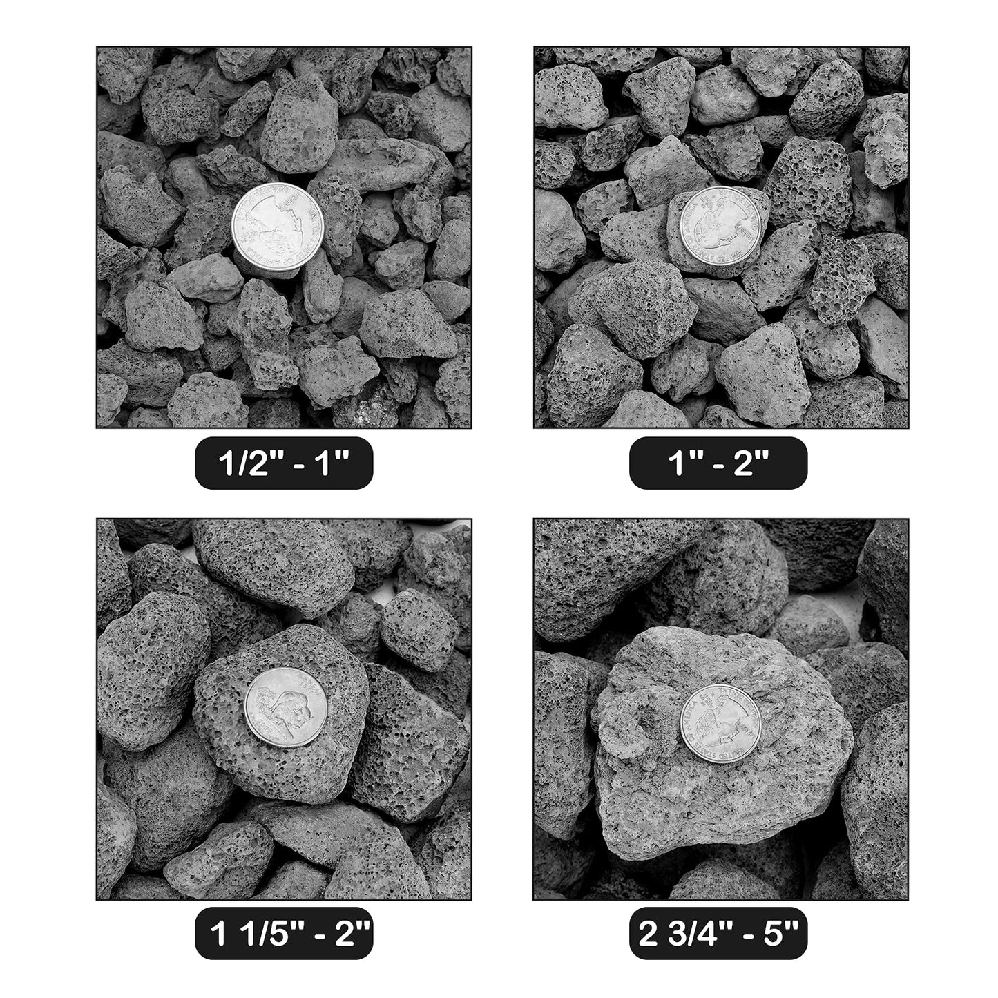 Stanbroil 10 Pounds Black Lava Rock Granules, Decorative Landscaping for Fire Bowls, Fire Pits, Gas Log Sets, Indoor or Outdoor Fireplaces (3-5 CM)