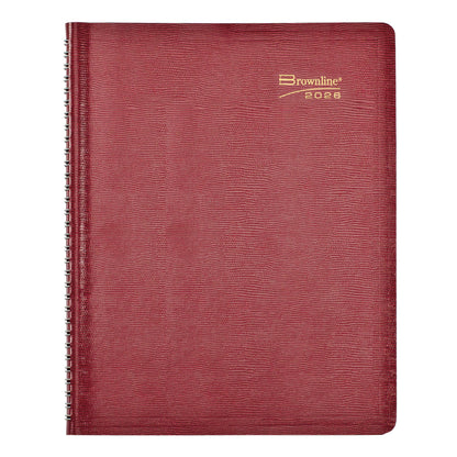Brownline® 2026 Essential Weekly Planner, Appointment Book, 12 Months, January to December, Twin-Wire Binding, 11" x 8.5", Red (CB950.RED-26)