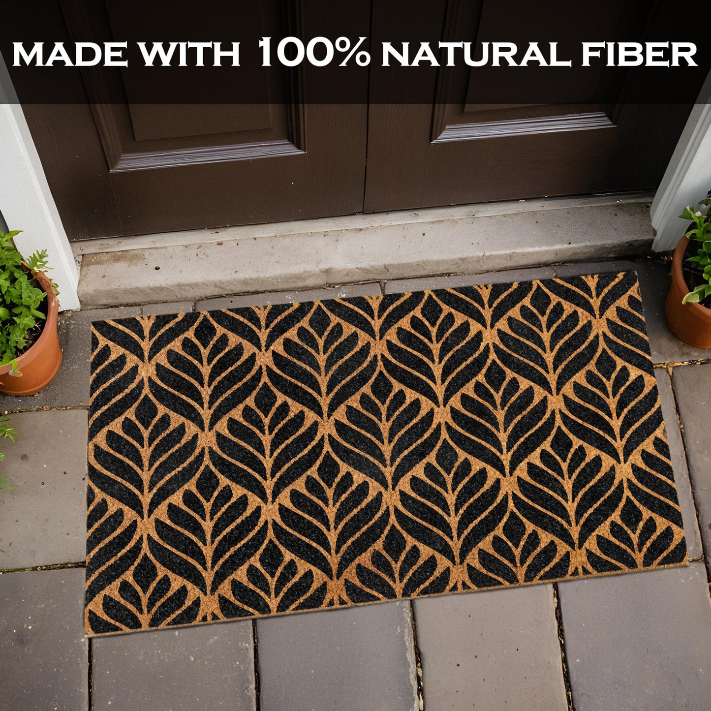 Door Mat Modern Outdoor 30x17 Inch, Modern Front Door Mat for Covered Outside Entrance, Art Deco Welcome Mat, Geometric Doormat w/Non-Slip Backing