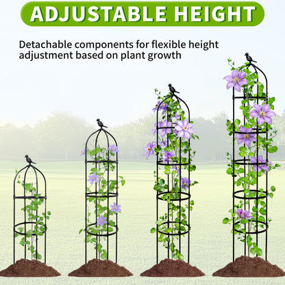 1Pack 6.7FT Garden Trellis for Climbing Plants Outdoor&Indoor, Rustproof Metal Plant Trellis, Obelisk Trellis for Vegetable, Flower, Tomato, Cucumber, Clematis, Rose, Raspberry