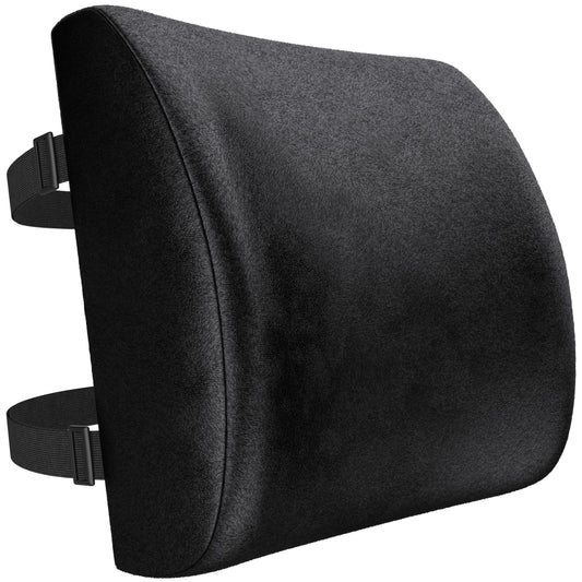 FORTEM Lumbar Support Cushion, Back Support for Office Chair and Car Seat, Back Rest for Gaming, Memory Foam Pillow, Desk Chair Cushion, Breathable & Washable Cover, Adjustable Straps