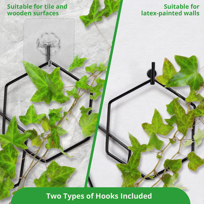 24 Pcs Chain Trellis for Climbing Plants, 120 in Long Metal Plant Trellis Indoor Outdoor, Garden Wall Vine Support Trellis, Plant Accessories for Ivy, Peonies, Hexagonal Design Black