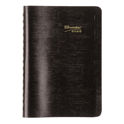 Brownline® 2026 PlannerPlus™ Daily/Monthly Planner, Appointment Book, 12 Months, January to December, Twin-Wire Binding, 8" x 5", Black (CB634WN.BLK-26)