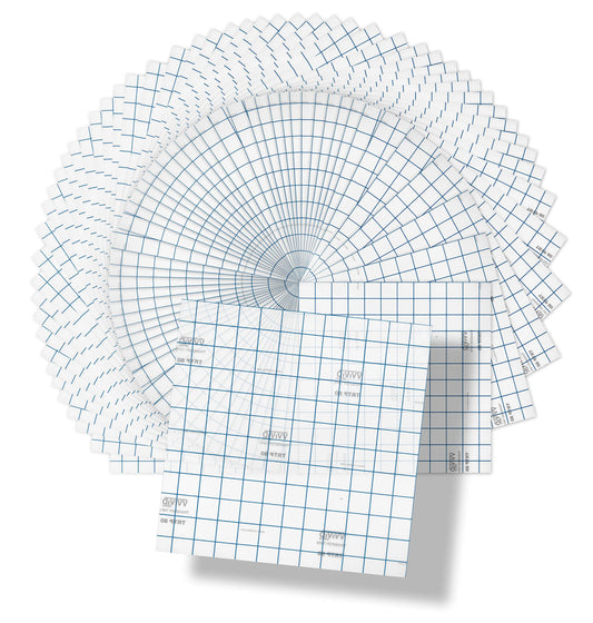 VViViD Vinyl Transfer Tape Roll Clear with Blue Alignment Grid Application Tape for Signs Crafts Decals Medium Tack (12" x 12" (55 Sheets))