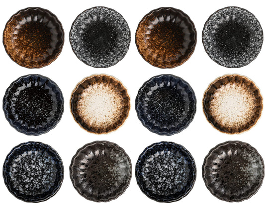 Nicunom 12 Pack Soy Sauce Dishes, 2.8 Inch Ceramic Dipping Bowls Set, Side Dishes Japanese Style Pinch Bowls Seasoning Dishes for Ketchup, BBQ, Sushi, Soy