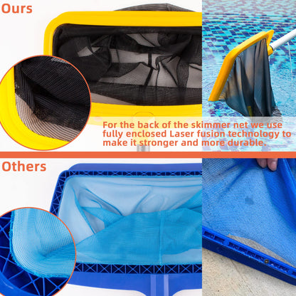 Pool Skimmer Net – Larger Capacity Yellow Pool Leaf Net for Swimming Pool Cleaning,Easily Removes Leaves, Debris from Pools, Hot Tubs, Ponds and Fountains (No Pole Included)
