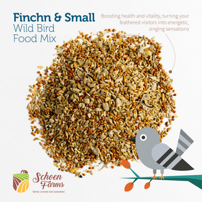 Schoen Farms Finch & Small Bird Seed Mix – 4.54 kg Bag – Shell-Free Wild Bird Food for Finches, Chickadees, Siskins & Songbirds – Grown in Canada