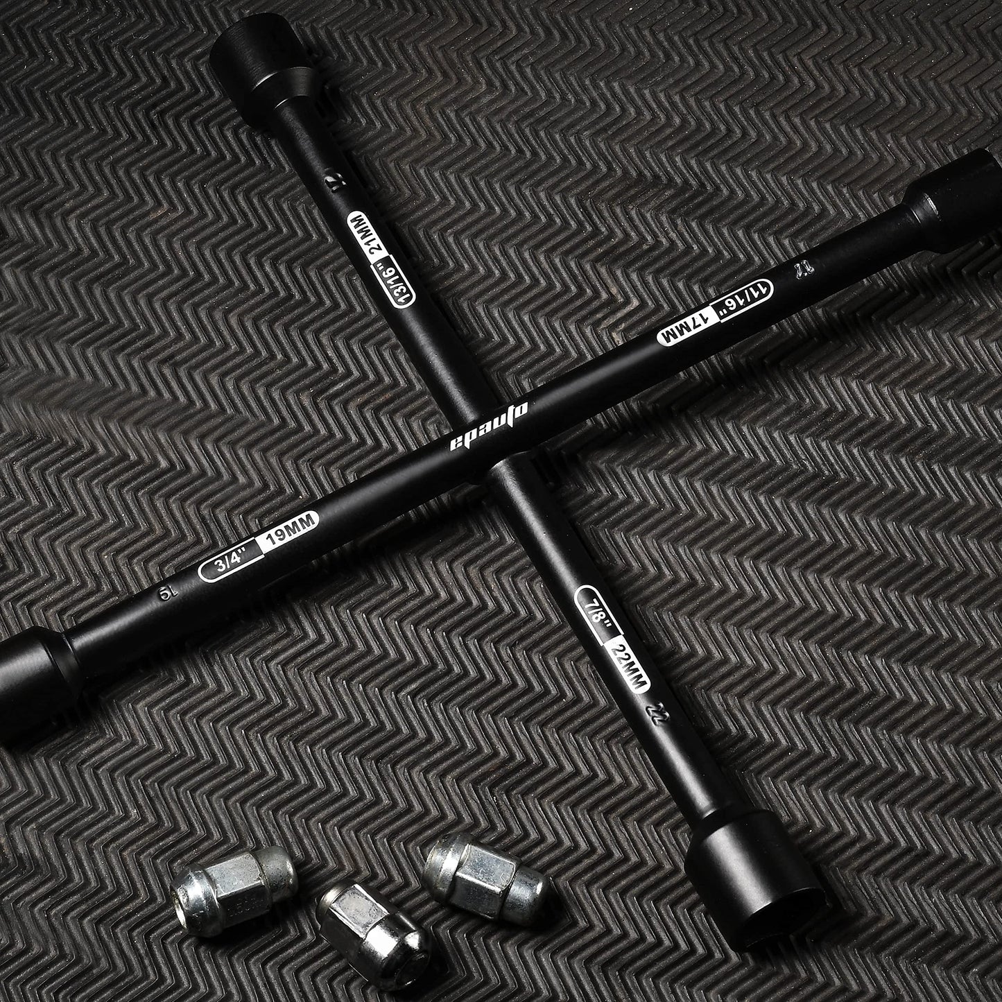 EPAuto 14" Heavy Duty Universal Lug Wrench, 4-Way Cross Wrench, Black