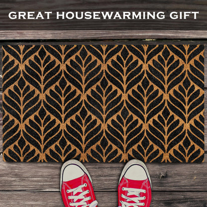 Door Mat Modern Outdoor 30x17 Inch, Modern Front Door Mat for Covered Outside Entrance, Art Deco Welcome Mat, Geometric Doormat w/Non-Slip Backing